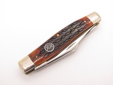 2001 Case XX 6375 Stockman Amber Barbed Wire Bone Handle Folding Pocket Knife picture