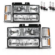 Headlights W/Bulbs for 1994-1998 Chevy C10 Pickup C/K 1500 2500 3500 Chevy Si... picture