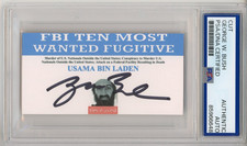 President George W Bush SIGNED Osama Bin Laden Most Wanted Cut PSA DNA COA AUTO picture
