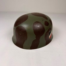 WWII German M38 Fallschirmjager Paratrooper Helmet Camo 59 Leather Liner Good picture