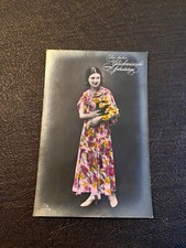 Photo PC Colored Studio Pose- Pretty Young Woman in Dress - Germany early 1900s picture