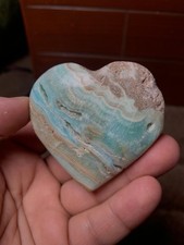 100g Blue Aragonite high quality polished  heart from Afghanistan picture