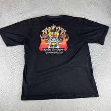 Harley Davidson Motorcycles Men’s Tijuana Mexico Large T-shirt Taz USA Vintage picture