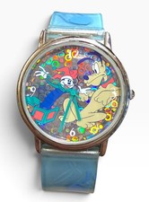 Vintage 1990s Y2K Disney Pluto Scared Jack In Box Watch New Battery Holographic picture