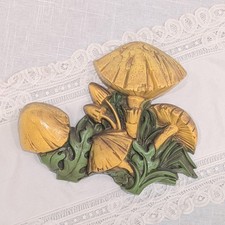 Vintage Mushroom 1970s Molded Plastic Syroco Wall Decor picture