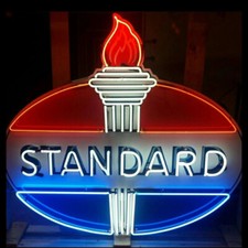 US STOCK Standard Gas Oil Gasoline Neon Light Sign With HD Vivid Printing 24x20 picture