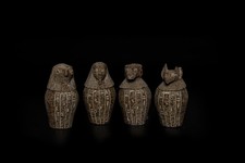 Authentic Ancient Egyptian Antiquities Canopic jars  Artifact figure BC picture