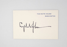 Lyndon B. Johnson Signed White House Card - LBJ Autograph Washington picture