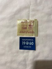 California License Plate Tag 1960 Original DMV YOM NOS Sticker picture
