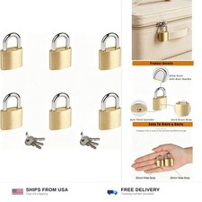 6 pack small padlocks brass 25mm solid metal keypad weather resistant picture