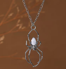 Black Magick Alchemy Spider Dreamweaver Silver Pendant Dream Wish Creating RARE picture