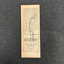1918s AAA Auto Club Strip Map Foothill Boulevard to Camp Baldy California #81  picture