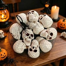 5/10PCS 6cm Realistic Skull Head Halloween Hanging Props Skeleton Decor picture