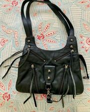 Botkier Black Pebbled Leather Purse Bag Satchel Multi Pocket 12x8x5” picture