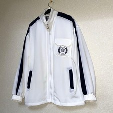 Versace Jeans Couture White Blouson Jacket Medusa Logo Navy Sleeve Stripe picture