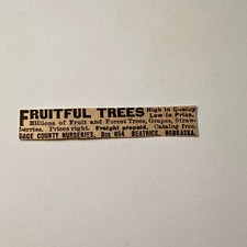 Gage County Nurseries Fruitful Trees Beatrice NE 1906 Minneapolis Ad 5AL1-S15 picture