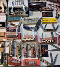 Huge NIB LOT OF 34 POCKET KNIVES MARBLES BUCKSHOT GERMAN CREEK ROUGH RYDER FROST picture
