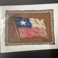 Antique 1910s Chile Naval Flag Woven Cloth Textile 8