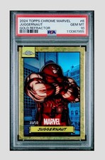 2024 Topps Chrome Marvel #6 Juggernaut /50 True Gold PSA 10 Gem 💎 Mint picture