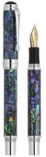Xezo Maestro Abalone Extra Fine Fountain Pen, .999 Platinum Plated. Handmade, LE picture