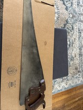 Antique E.C. Atkins No. 53 26in 8 TPI Crosscut Hand Saw Carved Apple Handle picture