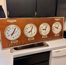 Vintage 4 Time Zone Longines“Rogers Berkshire’s Leading Credit Jeweler”WallClock picture