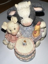 Marys Moo Moos Resin Figurine Enesco 1993 Butter Cream Wishes Whimsical Figure picture