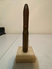 Vintage Military Trench Art Shell Table Lighter Marble Base Untested Brass picture