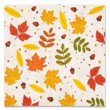 100 PCS Fall Cocktail Napkins, 3-Ply Paper Napkins with Maple Leaf & Acorn picture