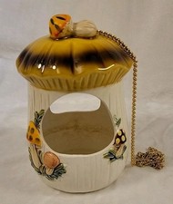 Vintage 1970's Sears Merry Mushroom Hanging Planter Bird Feeder w Original Chain picture