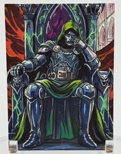 GGC Studio Marvel Doctor Doom Artist Hand Drawn Sketch Card 1/1 ACEO ORIGINAL picture
