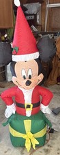 Disney Gemmy Mickey Mouse On Green Present Air-Blown Inflatable picture