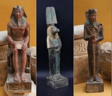 Egyptian Statues of King Khafre , Goddess Sobek and God Moon Khonsu picture