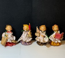 Vintage Christmas Fontanini Simonotti 4 Pc Choir Boys Italy 1987 With Tags picture