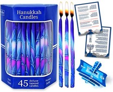 Premium Dripless Hanukkah Candles Thin Tapered Chanukah Candle Set Single Pack picture