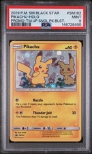 2019 POKEMON TEAM UP BLISTER BLACK STAR PROMO PIKACHU HOLO SM162 PSA 9 Mint picture
