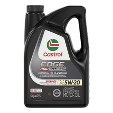 Castrol Edge High Mileage 5W-20 Synthetic Motor Oil 5 Quarts Full Synthetic picture
