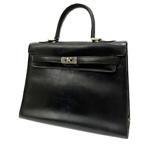 Bally Hand Bag Classic Black Leather Vintage Formal Authentic 0119 picture