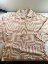 Akris Punto Blouse Size 4 Geometric Print Cotton Tunic Shirt Italian Fabric picture
