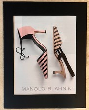 WSJ original print ad, shoes, Manolo Blahnik, custom cut mat included picture