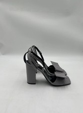 Dries Van Noten Bow Gray Leather Block Heel Sandal Womens SIZE 10B  picture