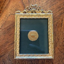 Vintage Elias artmetal Extra Fine gold Pewter Frame French Bow picture