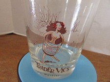 Vintage 70s TRADER VIC'S Waikiki RISQUE' Lady WHISKEY Glass LIBBEY Script L Mark picture