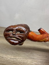 Vintage 1998 Carved Folk Art Ladies Leg Red Heel Burlwood Spirit Faces picture