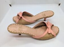MOSCHINO CHEAP CHIC Women's Kitten Heels Tan Jute With Pink Bows Size 6 READ picture