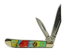 NEW COLORS - EAGLE EDGE Pocket Knife, Small Peanut Style - TWO Blade, 2.75