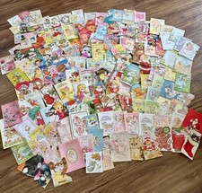 Vintage Used Greeting Cards Lot 140 Cards Ephemera 50's - 80's Huge Lot picture