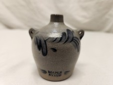 Vintage 1992 Rowe Pottery Mini Maple Syrup Jug Salt Glaze Stoneware No Handle picture