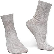 FlaxSox Men's Thin Breathable Organic Linen Socks, 3-Pack, Beige, US 10-12Ask C picture
