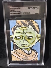 2023 Topps Star Wars Galaxy Chrome Yaddle Sketch Auto Nick Gribbon SGC Auth picture